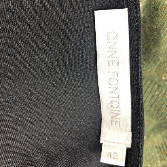 Anne Fontaine Black 3D Flower Steff Silk Blouse Top Pleated Sleeves Womens Size - Picture 5 of 7